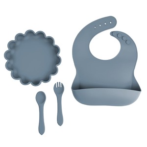 Juego de Plato, Tenedor y Cuchara de Silicona para Niños, Personalizado, Superventas, Resistente a Caídas, para Alimentación Complementaria, Vajilla para Bebés - Product Image 4