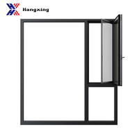 Portes et fenêtres modernes horizontales insonorisées en alliage d'aluminium et verre, double vitrage trempé, battantes, isolantes thermiquement, pour extérieur de villa