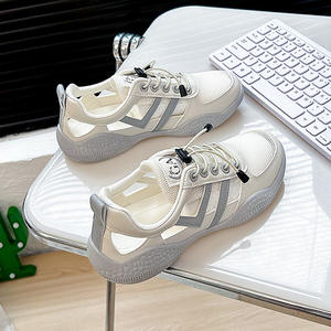 Zapatos de malla blanca transpirable, novedad de verano 2024, zapatillas de deporte para estudiantes, zapatos de malla de suela gruesa para mujer, sandalias - Product Image 5