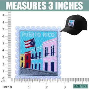 Parche Bordado Personalizado de Puerto Rico de 3 Pulgadas, Termoadhesivo o para Coser, Aplique de Tela para Viajes - Product Image 3