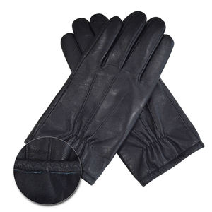 Men Winter Full Finger Leather <b>Gloves</b> Wrist Elastic Gathered Lined <b>Warm</b> Daily Wear <b>Gloves</b> - Product Image 3
