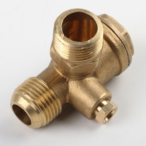 Brass Check Valve 1/2 In X 1/2 In X 1/8 In <b>Threaded</b> For Air Compressor Gas Flow Control - Product Image 3