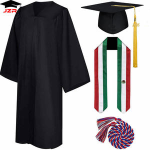 2025 공장 도매 사용자 정의 고등학교 매트 블랙 졸업 가운 및 모자 학교 행사 졸업 모자와 가운 - Product Image 2