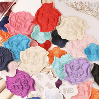 Spot brodé Chenille thermocollant vêtements accessoires Rose tissé Patch nouveau bricolage doudoune et chapeau patchs