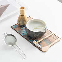 Ensemble de thé matcha en céramique japonaise, 8 pièces, fouet en bambou traditionnel, bol, tamis, cuillère, support, coffret cadeau, vente en gros