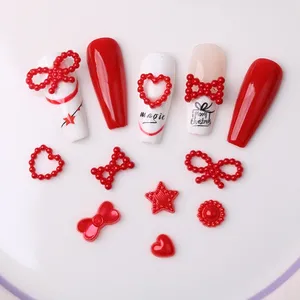 Nail art bows Nail art accessories mixed color bow pearl resin set box mixed diy accessories wholesale