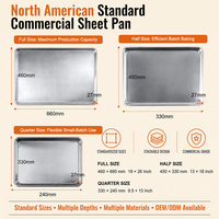 Plaque de cuisson en aluminium de 13x18 pouces, surface lisse de 0,8 mm, plateau de cuisson commercial pour équipement de restauration