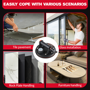 Ventosa De Bomba De Vácuo Telha De Vidro Otário Heavy Duty <span class=keywords><strong>Hand</strong></span>-<span class=keywords><strong>held</strong></span> Preto Ventosa De Ar Com Medidor De Pressão - Product Image 6