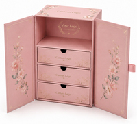 Boîte cadeau rigide de luxe haut de gamme, design personnalisé, double porte magnétique, imperméable, doublée d'éponge, pour cosmétiques, bijoux, crème pour les yeux, blush