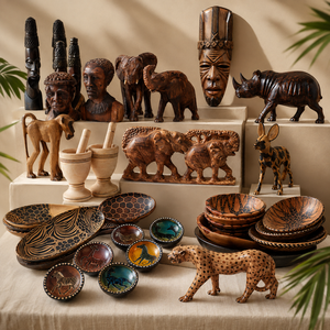 Busto de Madera Africano Hecho a Mano, Estatua Tallada con Arte Tribal, Patrón Geométrico, Decoración de Pared para Sala de Estar, Regalo, Suministro al por Mayor - Product Image 4