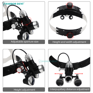 Loupes dentaires électriques réglables avec LED, <span class=keywords><strong>loupe</strong></span> binoculaire grossissante 2,5X/3,5X, lampe frontale rechargeable pour dentisterie - Product Image 4