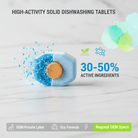 Tablettes de lavage de vaisselle écologiques à haute activité (30-50%) pour OEM/Marque privée - Format solide en vrac