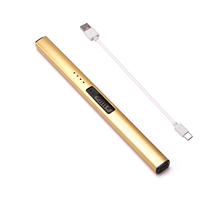 Briquet à arc rechargeable par USB, design moderne en acier inoxydable, étanche, sans flamme, écologique, portable, certifié CE/FCC