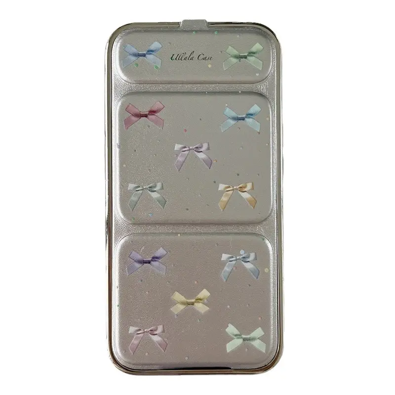 Placage coloré nœud papillon perle support pliant protection antichoc accessoires de téléphone portable étui de protection pour iPhone 12 13 14 15 Pro