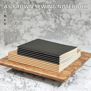 A5牛皮纸缝纫笔记本40页精装学生练习课笔记本批发缝纫笔记本 - Product Image 2