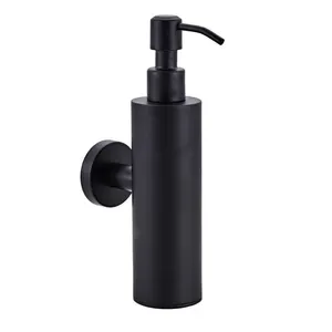 Black color painting wall mounted stainless steel soap dispenser for hotel house bathroom manual shampoo liquid soap dispensers