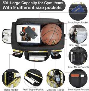 Échantillon gratuit Sac de voyage multifonctionnel pour baskets avec trois poches à chaussures réglables Fabriqué en Chine fournisseur professionnel - Product Image 2