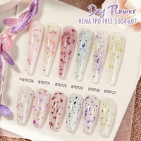 Nouveau Gel à Fleurs Séchées 2026, Sans HEMA ni TPO, Gel UV/LED Soak Off pour Ongles, Kit de Vernis Gel en Gros pour Salons (OEM/ODM)