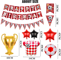 Ballons en latex imprimés avec bannière Joyeux Anniversaire Football, ballons en aluminium 0-9 en forme de maillot et de trophée, cadeau pour les fournitures de fête d'anniversaire des enfants