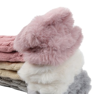 Automne hiver femmes tricoté demi doigt <span class=keywords><strong>laine</strong></span> <span class=keywords><strong>gants</strong></span> sans doigts bras manches <span class=keywords><strong>gants</strong></span> chauds - Product Image 2