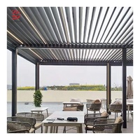 Gazebo de toit de balcon étanche personnalisé pour l'extérieur Pavillon de jardin Pergola à persiennes électrique avec LED Auvent Pergola de jardin en métal