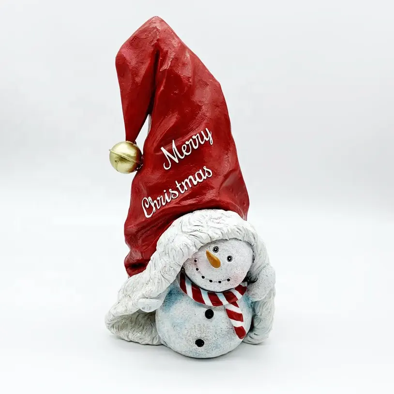 Kawaii Vui Vườn Ngoài Trời Tượng Xmas Đảng Trang Trí Nguồn Cung Cấp Nhựa Nhỏ Thủ Công Giáng Sinh Vui Vẻ Hat Snowman Bức Tượng
