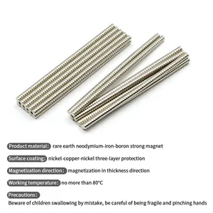 Aimants en néodyme super puissants 4x2mm N35 NdFeB, aimants permanents, implants magnétiques ronds, usage industriel puissant, Chine - Product Image 3