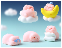 Mini figurine de jardin 3D pour enfants, mignon, motif étoile lune et nuage, oreiller, cochon endormi, animaux, sac aveugle, capsule, petits jouets en résine
