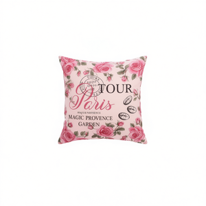 Coussin carré décoratif Carla Depot 40 cm x 40 cm, housse en microfibre florale, rembourrage en fibres, style pastoral - Product Image 1