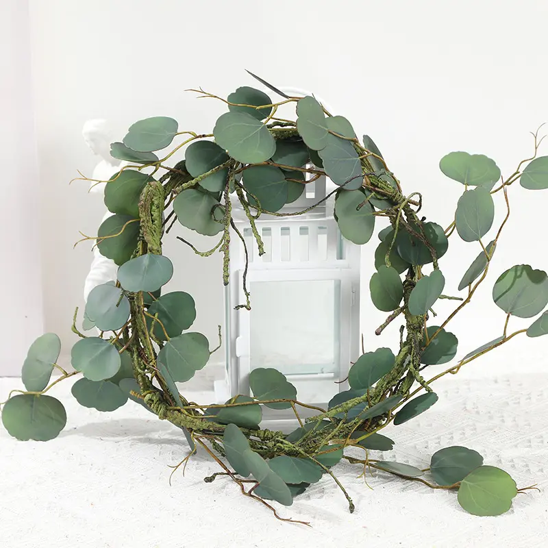 Q065 Real Touch foglia di eucalipto all'ingrosso foglie verdi artificiali vite Luxury Home Wedding Decor