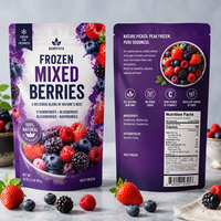 Sachet d'emballage alimentaire en plastique vertical personnalisé pour fruits et légumes lyophilisés, mélange de baies et de fruits