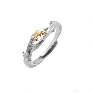 Romantic <b>Silver</b> Plated Flower and Tree Couple <b>Rings</b> for Women <b>Men</b> Wedding Engagement <b>Ring</b> Jewelry - Product Image 6