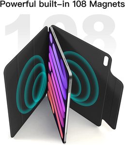 Étui universel en cuir PU magnétique pour <span class=keywords><strong>iPad</strong></span> Mini 6e/7e génération 2021/2024, fonction veille/réveil automatique et emplacement pour stylet - Product Image 5