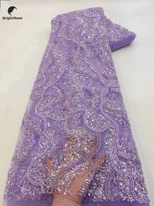 <span class=keywords><strong>Top</strong></span> end africano di alta qualità <span class=keywords><strong>tulle</strong></span> fatto a mano oro con perline tessuto di pizzo francese per il vestito - Product Image 6