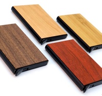 Dompet Kartu Kayu Walnut Personalisasi DIY, Dompet Tipis Kayu Beech, Tempat Kartu Kayu untuk Pria