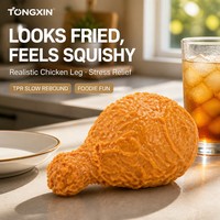 Jouet de bureau anti-stress réaliste en TPR en forme de cuisse de poulet frit géante, à rebond lent, personnalisable OEM, vente en gros