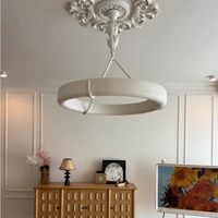 Lustre suspendu moderne personnalisable en plâtre, design circulaire, fait main, grand modèle pour intérieur
