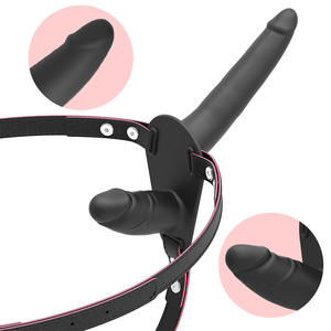 Cuero lesbiana <span class=keywords><strong>Strapon</strong></span> <span class=keywords><strong>doble</strong></span> consolador bragas lesbianas juguetes sexuales mujer <span class=keywords><strong>doble</strong></span> penetración Correa en consolador para pareja - Product Image 6