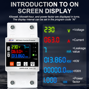 JIUJI 63A Interrupteur intelligent Wi-Fi avec minuterie, compteur d'énergie Kwh, disjoncteur, protection contre les surtensions, les surintensités et les fuites de courant - Product Image 2