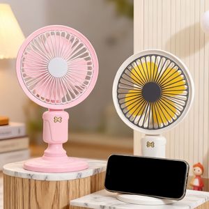 Portable Rechargeable Handheld Fan With Phone Stand 5W DC Motor <b>Battery</b> <b>Operated</b> For Desk Or Travel Use - Product Image 1