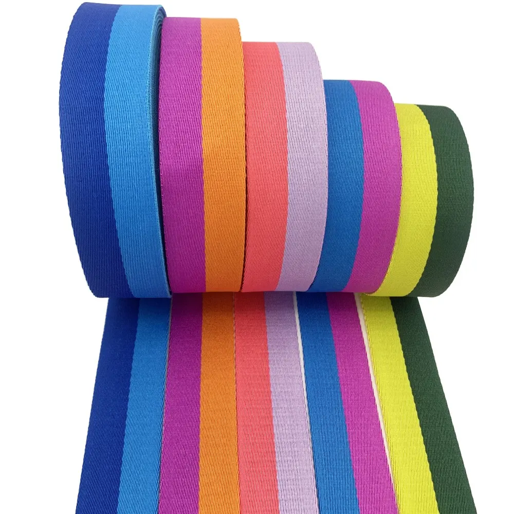 Quảng Đông Nhà cung cấp cung cấp 3.8cm kết hợp hai màu sắc Polyester sọc Webbing