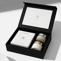 Boîte magnétique personnalisée et boîte cadeau blanc ivoire pour ensemble de soins de la peau et emballage de luxe avec impression dorée mate