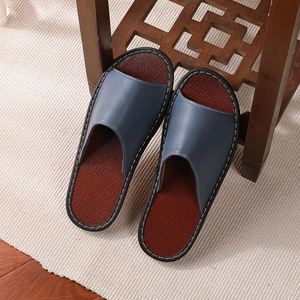 New Design Fashion Unisex House <b>Slipper</b> Summer Luxury Waterproof Flat Men's Leather <b>Slippers</b> for Home - Product Image 4