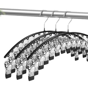 Stainless Steel 10-Clip Drying Rack Gullwing Shape Dip Molded Arc Multi Color Hook Type Rust Resistant Clothes Organizer - Product Image 3