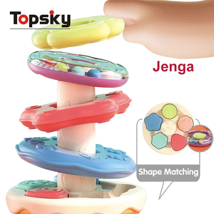 Gran oferta de juguetes apilables Montessori de dibujos animados para niños y bebés, música educativa temprana, cognición, emparejamiento de arcoíris, clasificación de juguetes para niños - Product Image 4