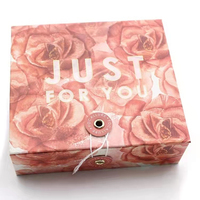 Coffret d'emballage de luxe avec logo personnalisé rose, boîte cadeau magnétique pour ensembles de rouges à lèvres, emballage brillant à lèvres, 5 pièces