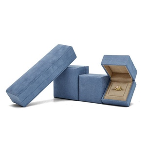 Custom Square & Rectangle Microfiber Satin Lined Jewelry <b>Gift</b> <b>Box</b> for Pendant <b>Earrings</b> Rings Packaging - Product Image 4