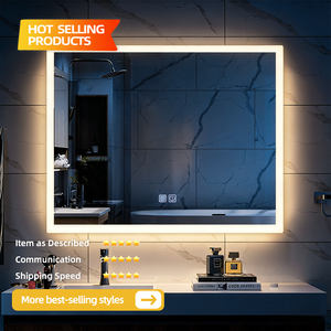 Espejo de tocador Rectangular con Interruptor táctil con luz, espejo de pared de baño sin marco, espejo inteligente desempañador con retroiluminación LED personalizado - Product Image 2