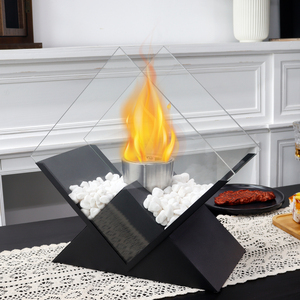 Cheminée <span class=keywords><strong>portable</strong></span> décorative en métal noir, à éthanol, pour intérieur, patio, balcon - Product Image 4