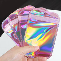 Sacs Composites Transparents Iridescentes Refermables Auto-Adhésifs pour Rangement de Bijoux DIY (Boucles d'Oreilles, Bagues, Colliers, Bracelets) XS
